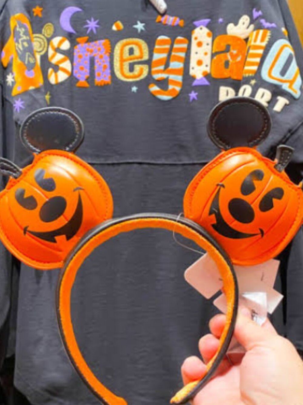 Disney Parks Halloween Pumpkin Jack-o'-Lantern Mickey Ears Headband US POST